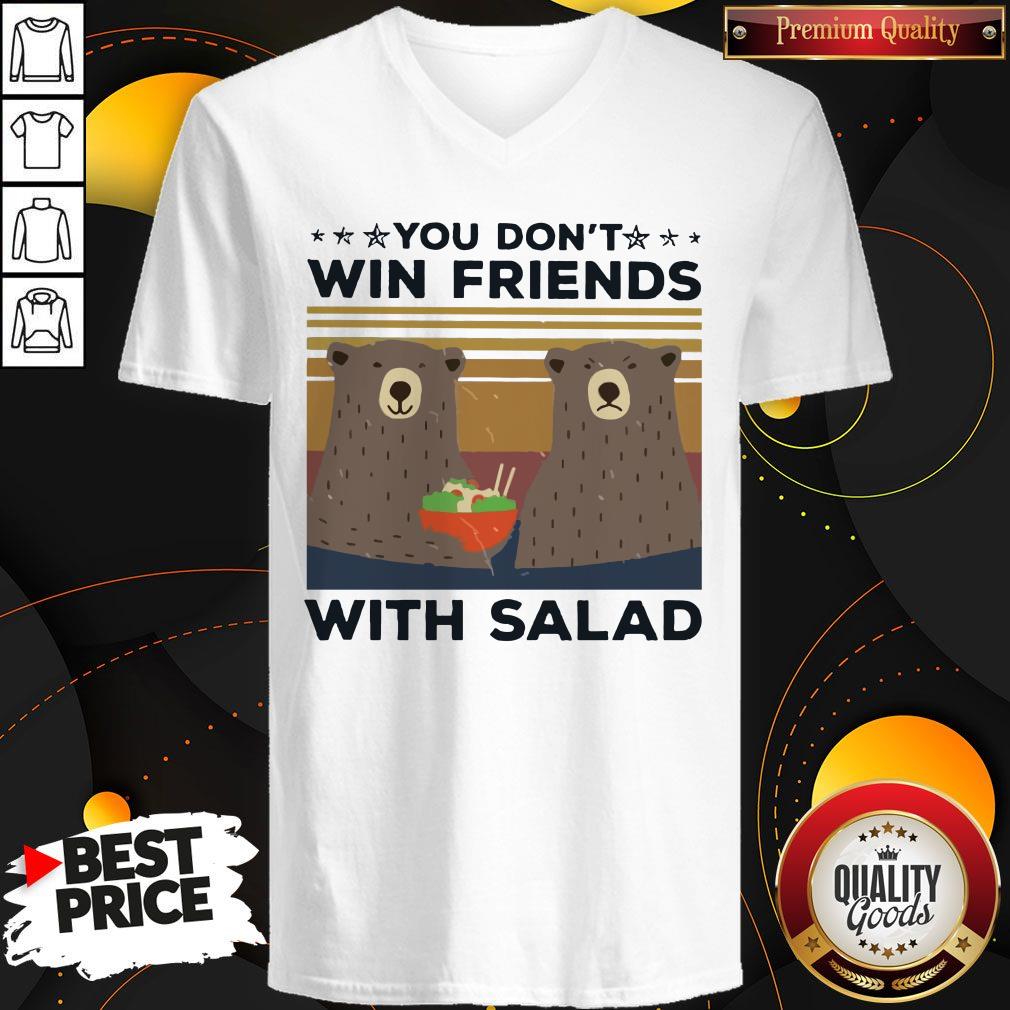 Bear You Don’t Win Friends With Salad Vintage Shirt - Image 3