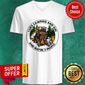 Alternative view of Bear I Like Camping And Gin And Maybe 3 People Shirt