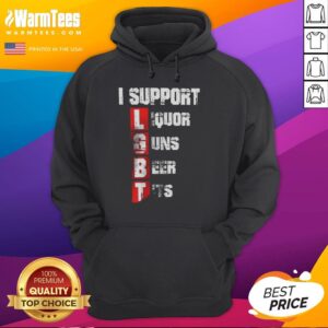 Alternative view of Official I Support LGBT Liberty Guns Beer Tits Vertical T-Shirt