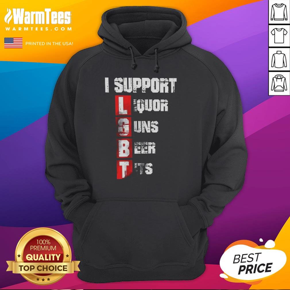 Official I Support LGBT Liberty Guns Beer Tits Vertical T-Shirt - Image 2