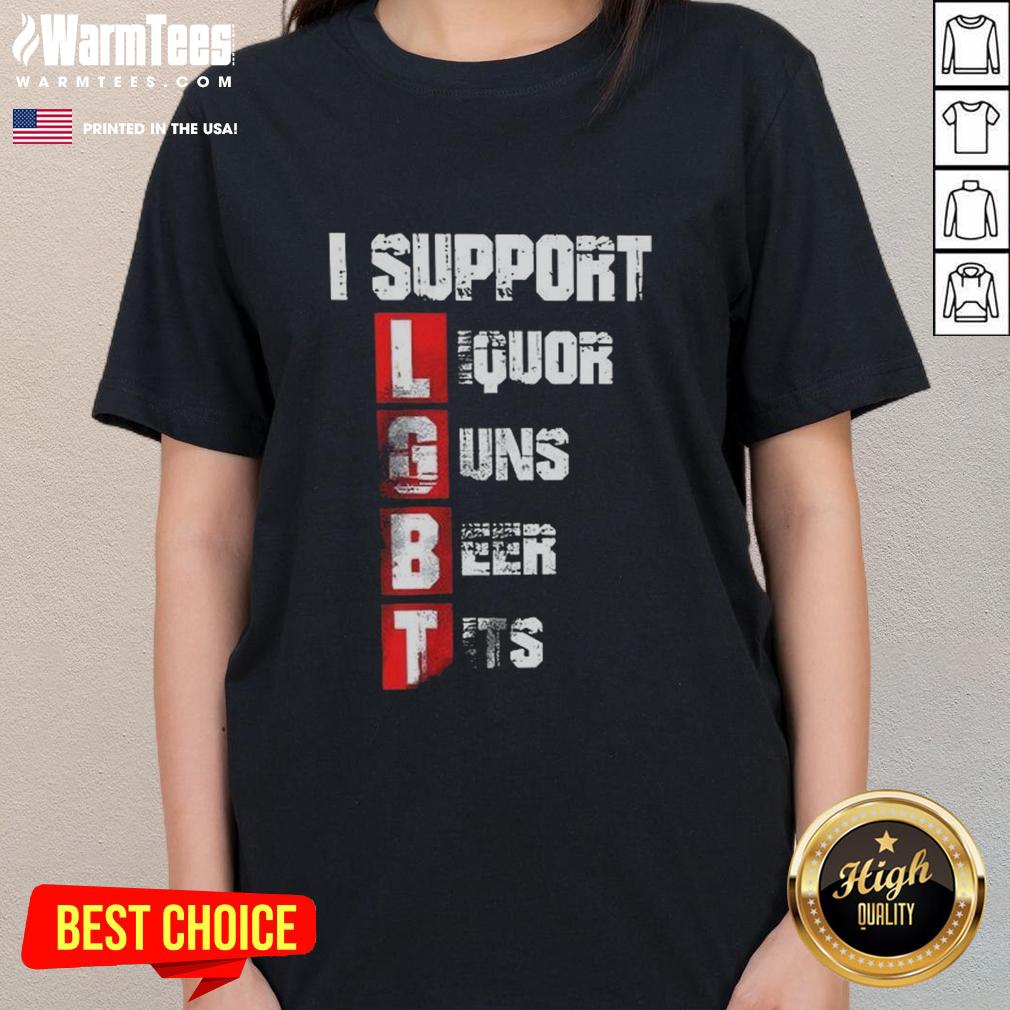 Official I Support LGBT Liberty Guns Beer Tits Vertical T-Shirt - Image 3