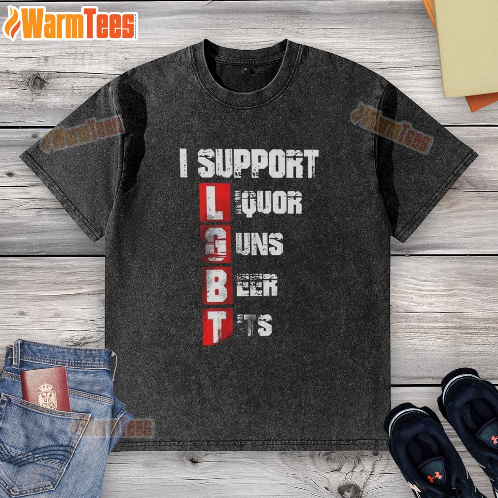 Official I Support LGBT Liberty Guns Beer Tits Vertical T-Shirt - Image 6