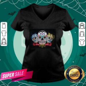 Alternative view of Sugar Skulls 3 Brothers Family Forever Day Of The Dead Shirt