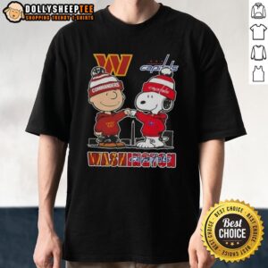Top Snoopy And Charlie Brown Washington Sports Commanders X Capitals Skyline T-Shirt