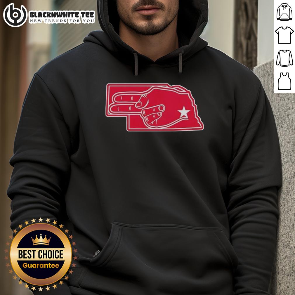 Premium Fingers Nebraska Map T-Shirt - Image 2