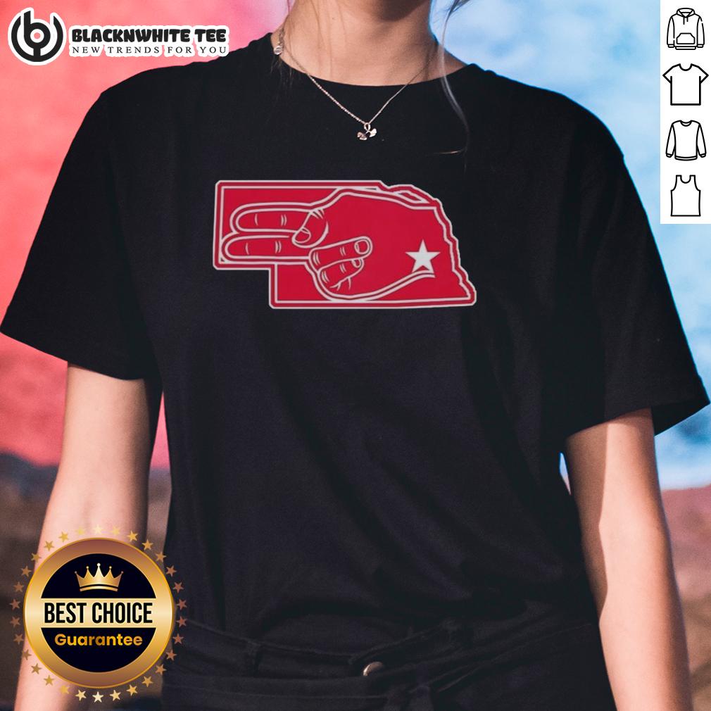 Premium Fingers Nebraska Map T-Shirt - Image 3