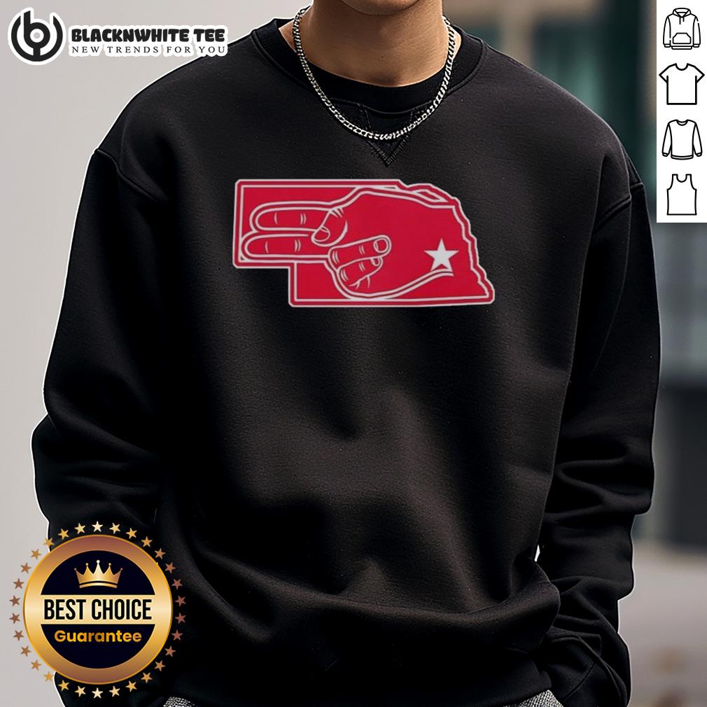 Premium Fingers Nebraska Map T-Shirt - Image 5