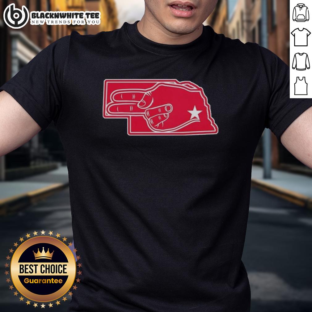 Premium Fingers Nebraska Map T-Shirt