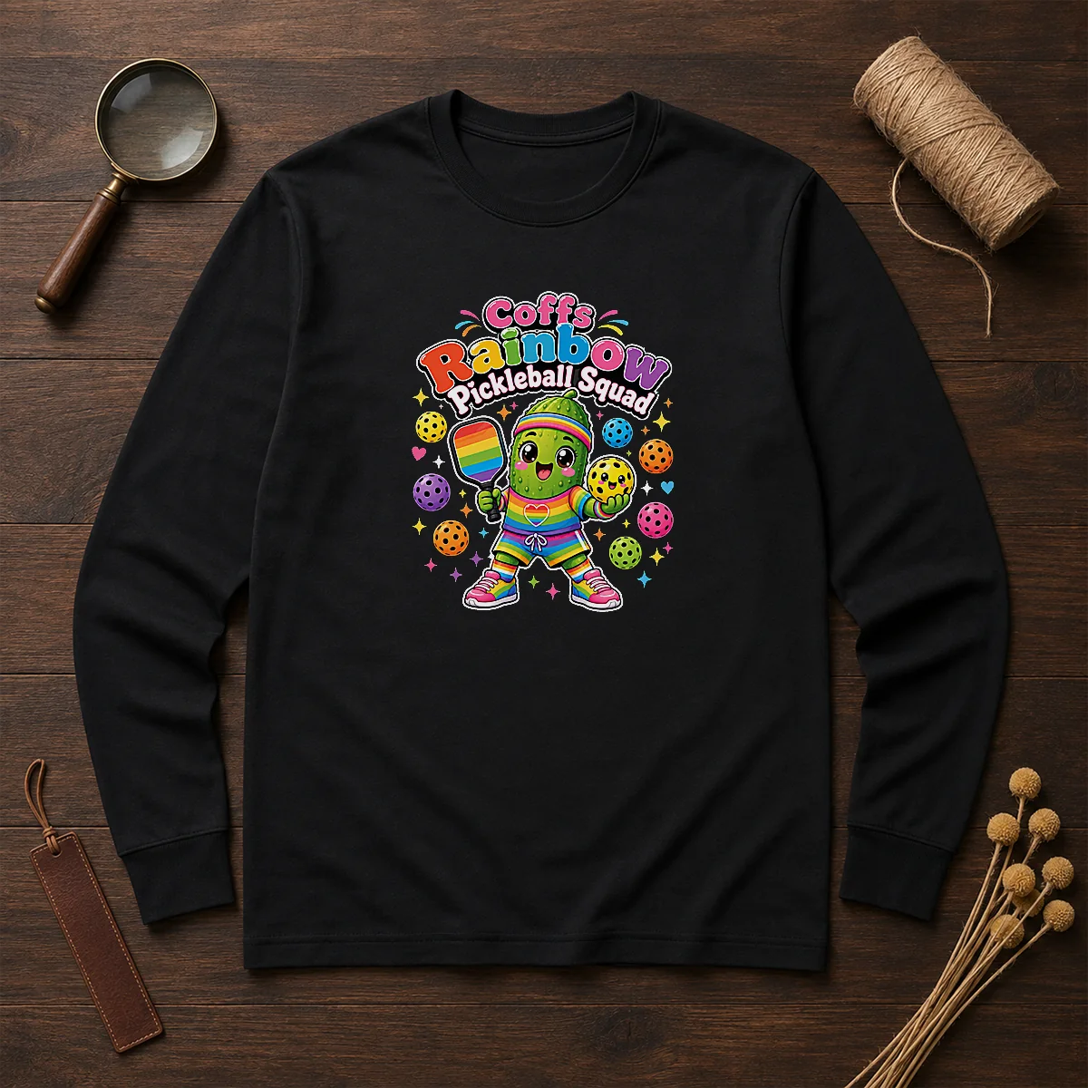Hot Coffs Rainbow Pickleball Squad Kawaii Shirt - Image 6