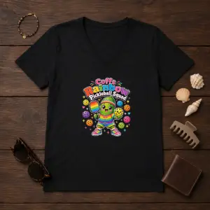 Alternative view of Hot Coffs Rainbow Pickleball Squad Kawaii Shirt