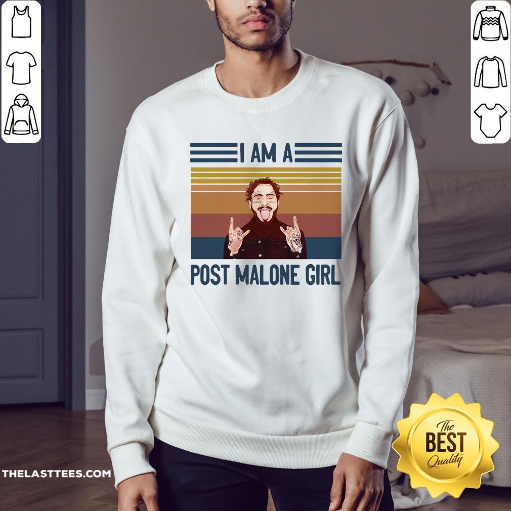 Pretty Post Malone I Am A Post Malone Girl Vintage Shirt - Image 4