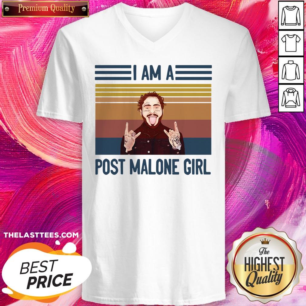Pretty Post Malone I Am A Post Malone Girl Vintage Shirt - Image 2