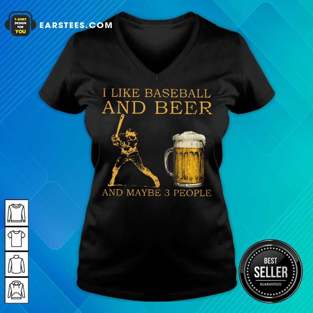 Top I Like Baseball And Beer Shirt - Image 5