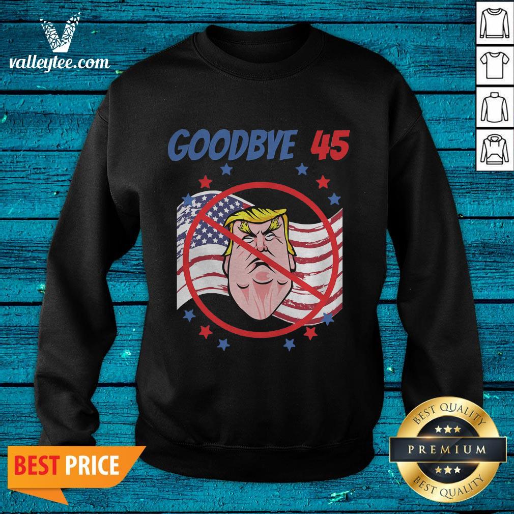 Cute Byedon Goodbye 45 Trump American Flag Shirt - Image 2