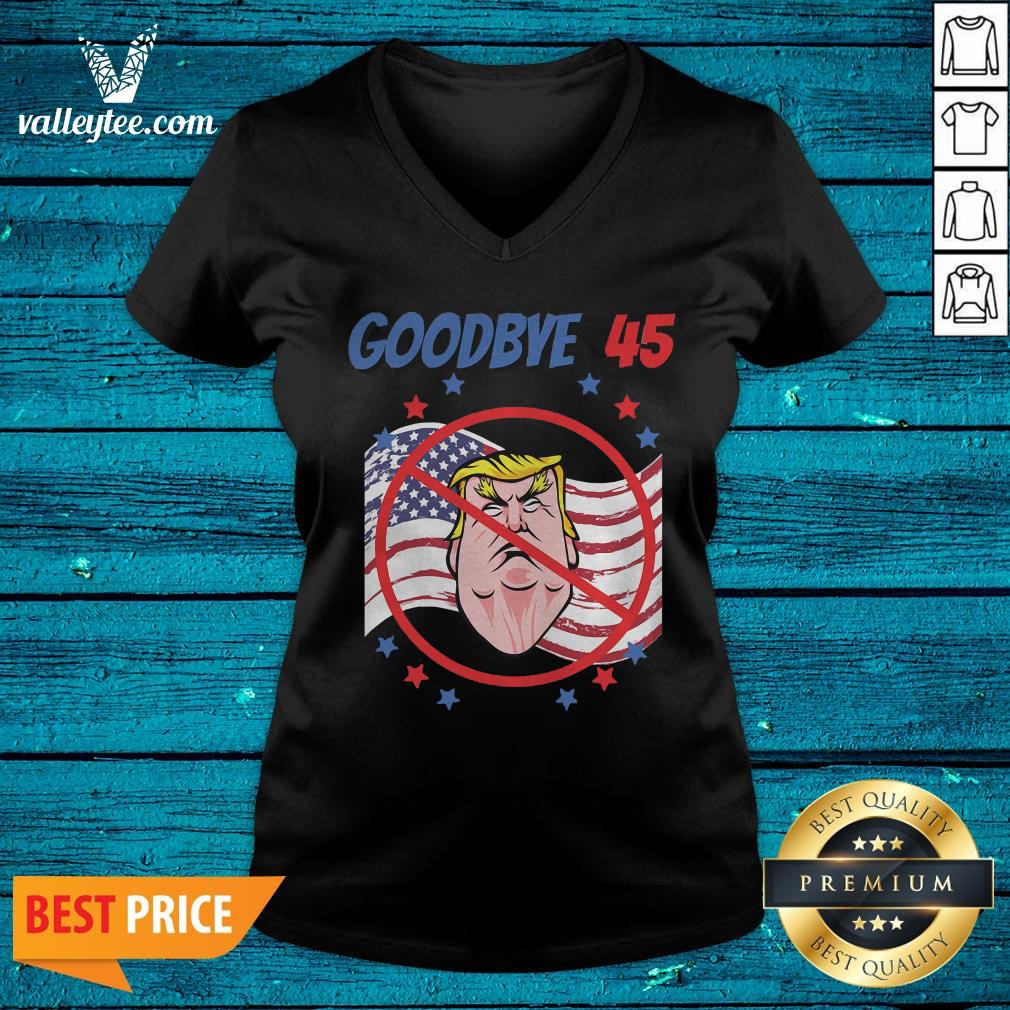 Cute Byedon Goodbye 45 Trump American Flag Shirt - Image 4