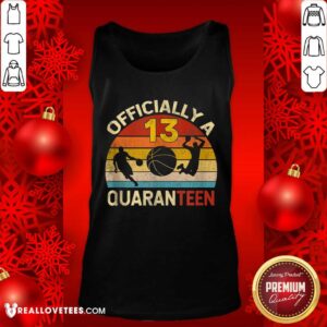 Alternative view of Funny Quaranteen 13th Birthday Basketball Vintage Shirt