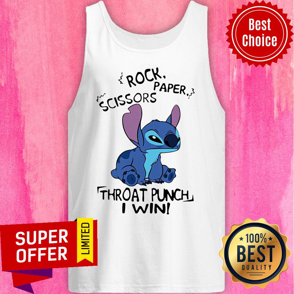 Stitch Rock Paper Scissors Throat Punch I Win Shirt - Image 3