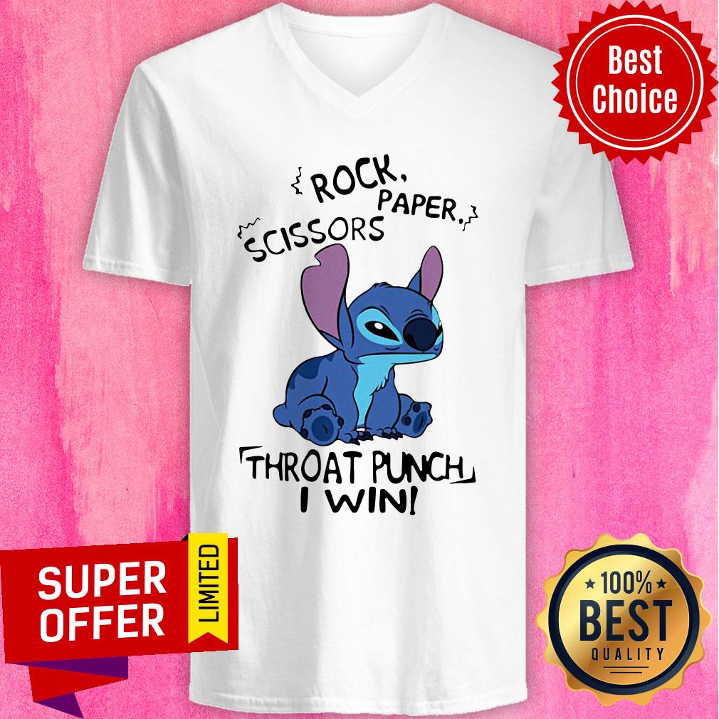 Stitch Rock Paper Scissors Throat Punch I Win Shirt - Image 2