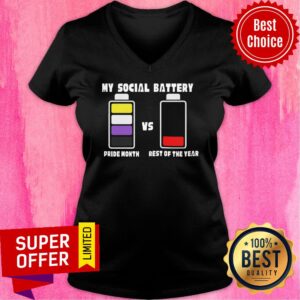 Alternative view of My Social Battery Pride Month Rest Of The Year Shirt