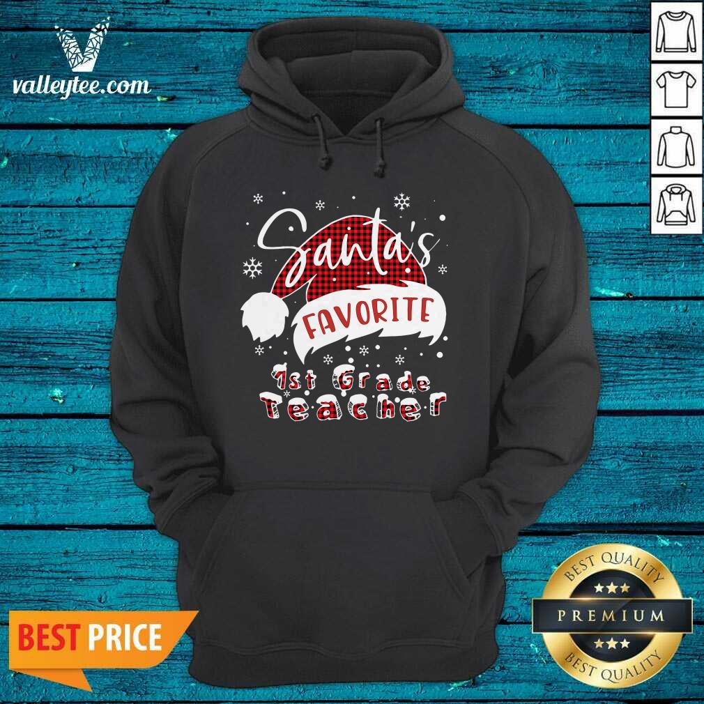 Happy Santa’s Favorite 1st Grade Teacher Christmas Shirt - Image 4