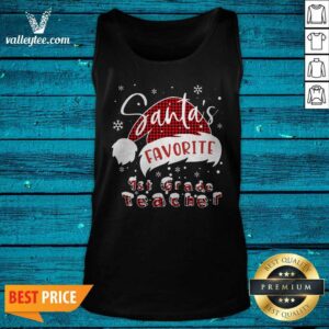 Alternative view of Happy Santa’s Favorite 1st Grade Teacher Christmas Shirt