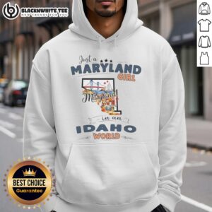 Alternative view of Awesome Just A Maryland Girl In An Idaho World State Map Outline T-Shirt