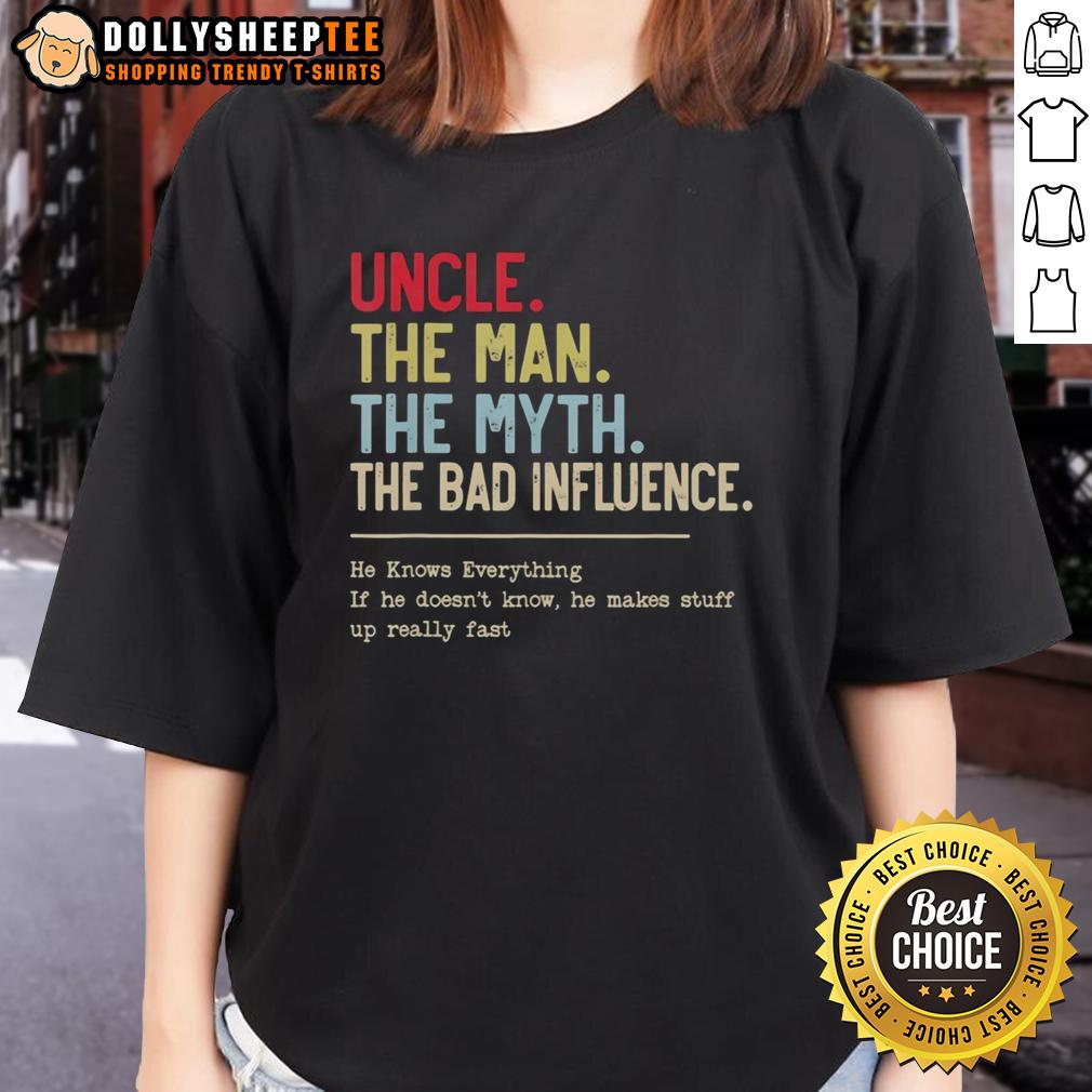 Good Uncle The Man The Myth The Bad Influence Vintage T-Shirt - Image 3