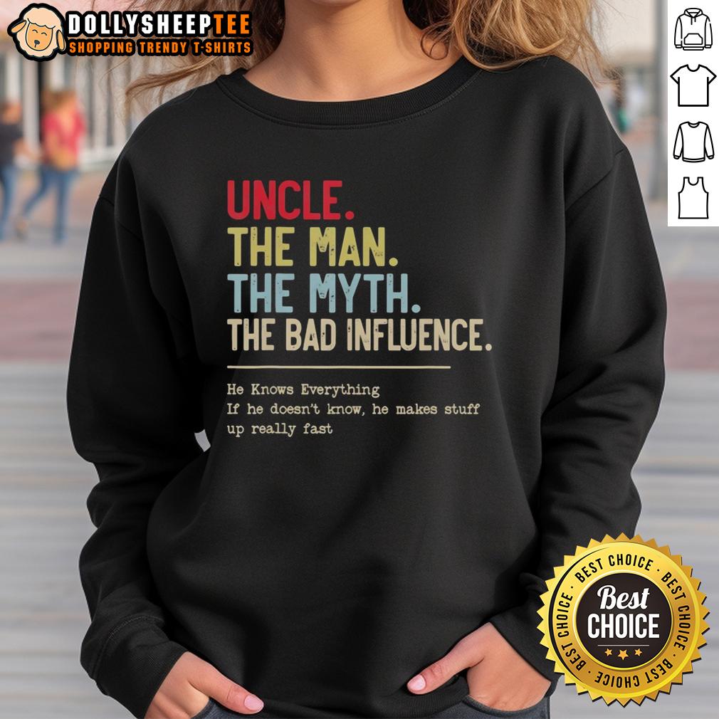Good Uncle The Man The Myth The Bad Influence Vintage T-Shirt - Image 5
