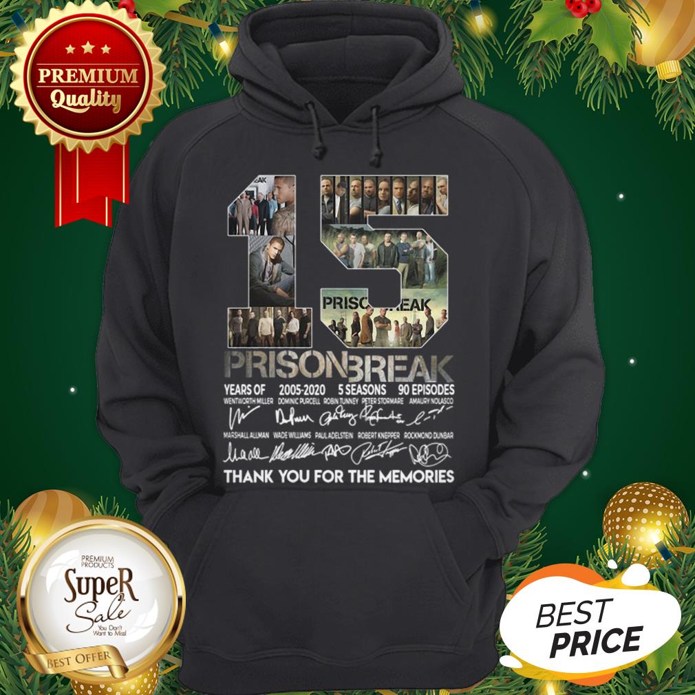 15th Years Of Prison Break 2005-2020 Signature Thank You For Memories Shirt - Image 5