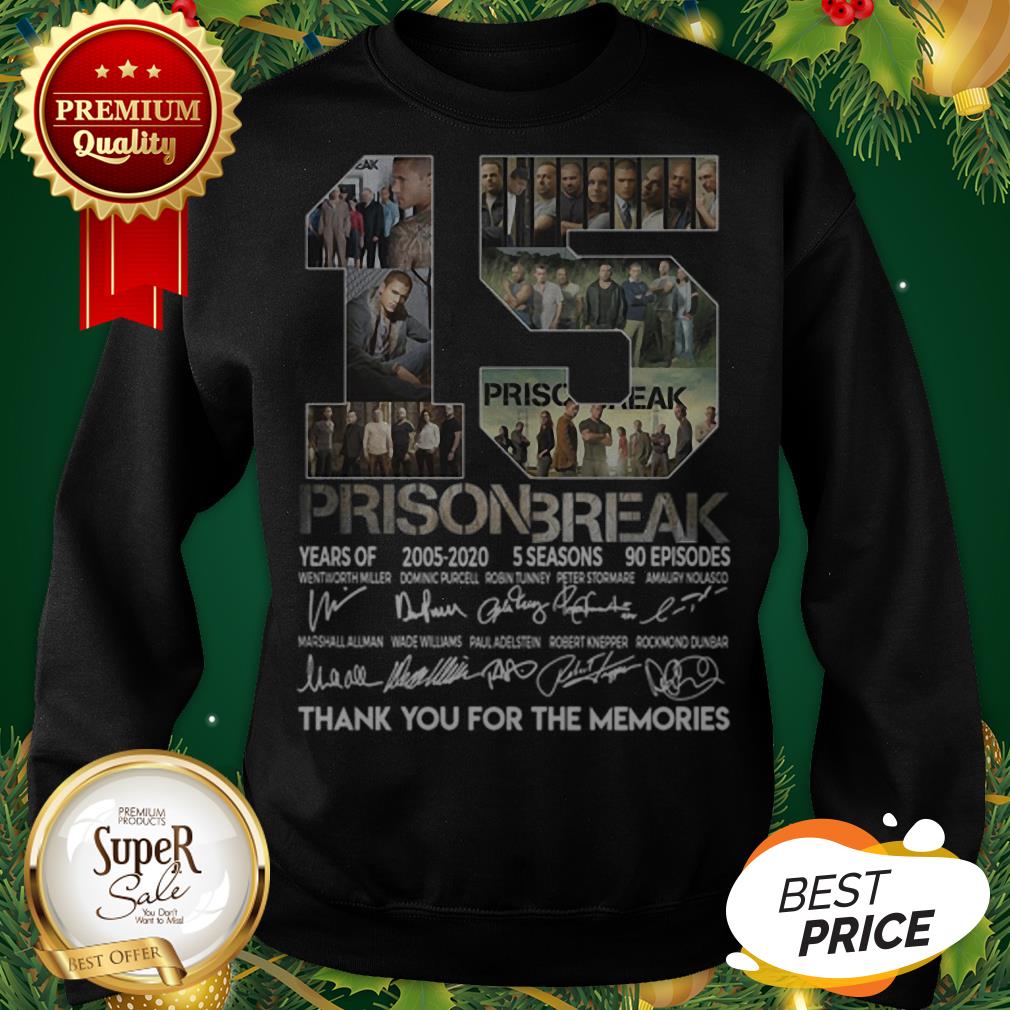 15th Years Of Prison Break 2005-2020 Signature Thank You For Memories Shirt - Image 4