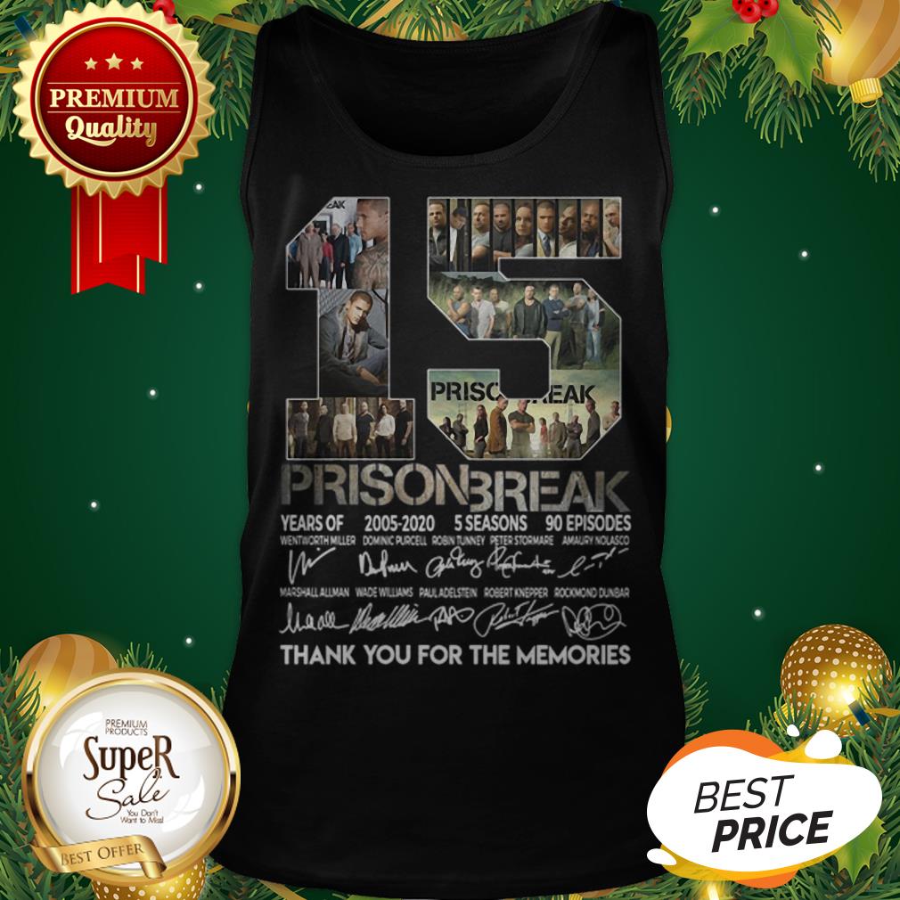 15th Years Of Prison Break 2005-2020 Signature Thank You For Memories Shirt - Image 3