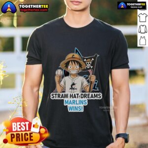 Premium Miami Marlins Monkey D. Luffy Straw Hat Dreams Wins T-Shirt