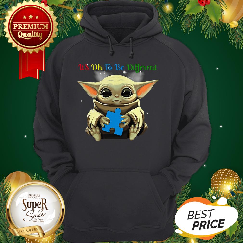 Baby Yoda Hug Autism Awareness It's Ok To Be Different Shirt - Image 5