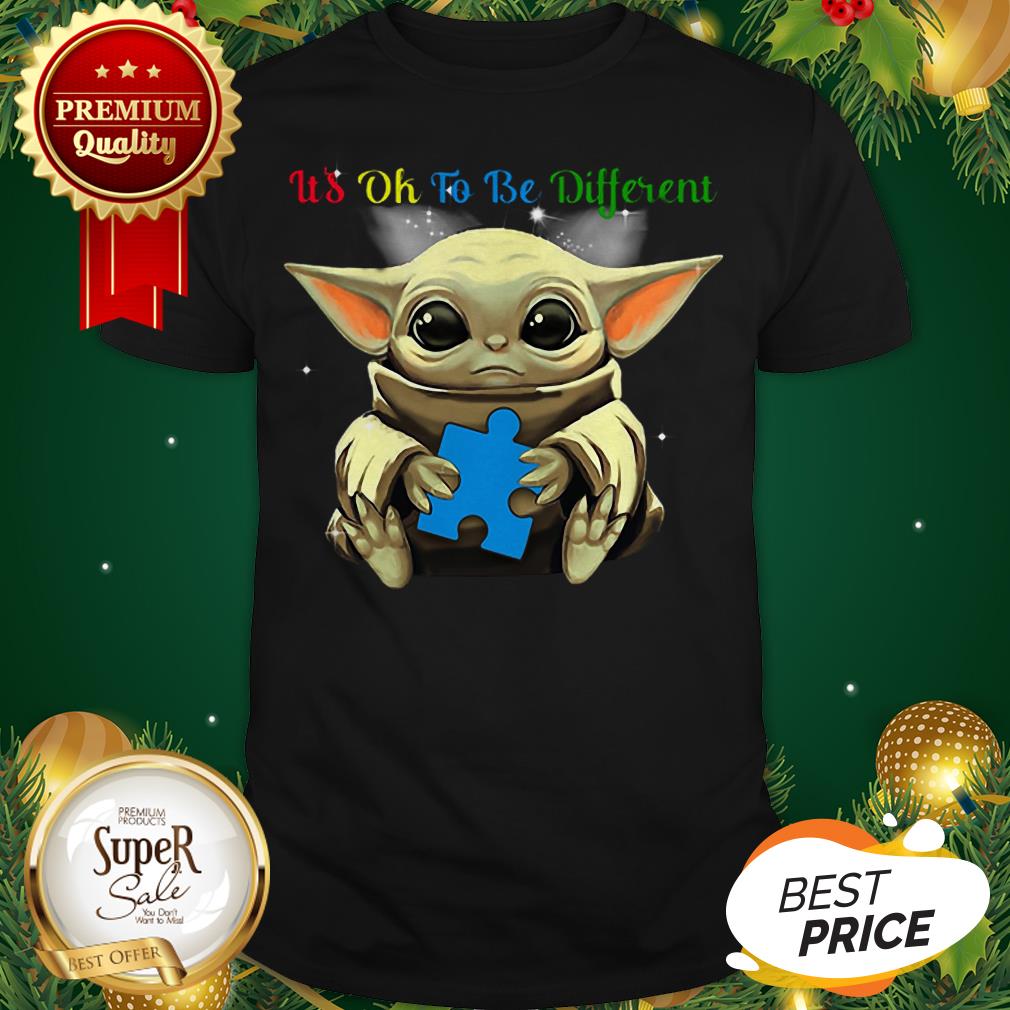 Baby Yoda Hug Autism Awareness It's Ok To Be Different Shirt