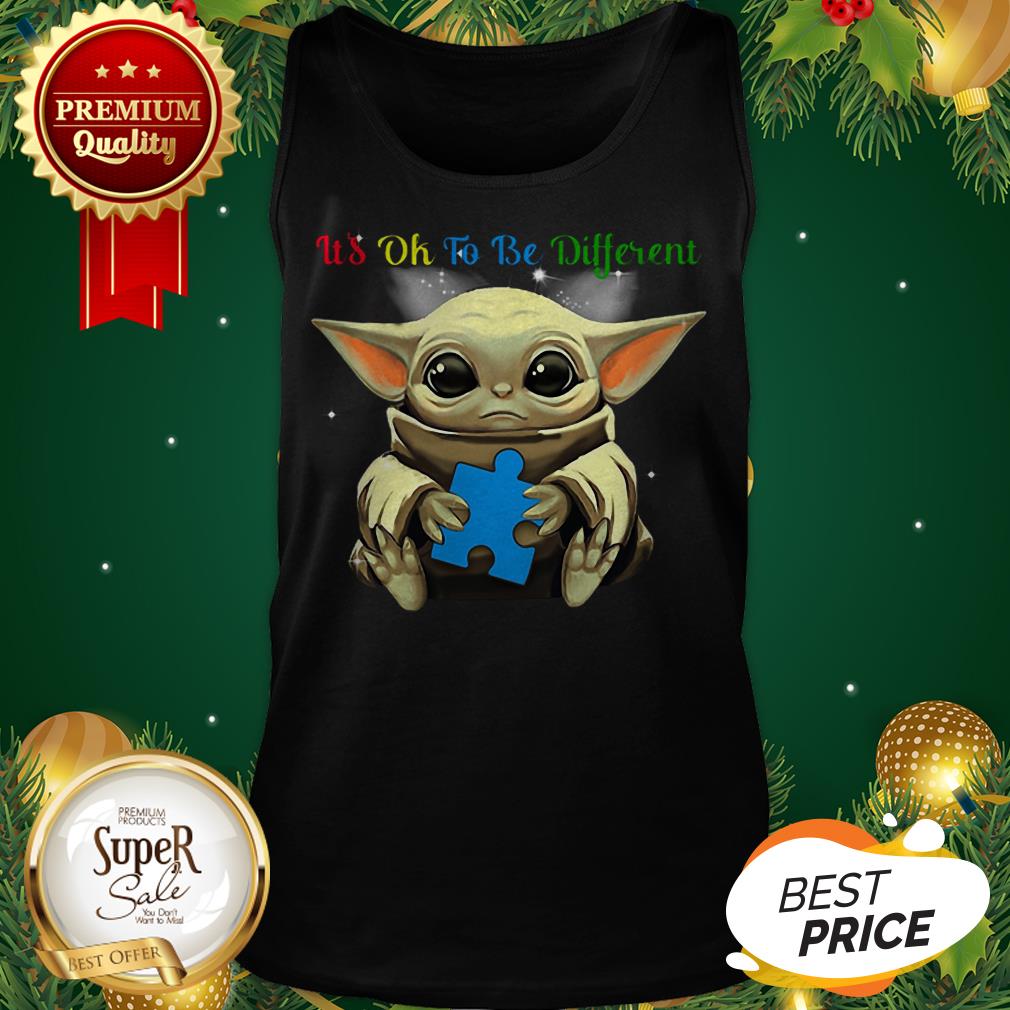 Baby Yoda Hug Autism Awareness It's Ok To Be Different Shirt - Image 3