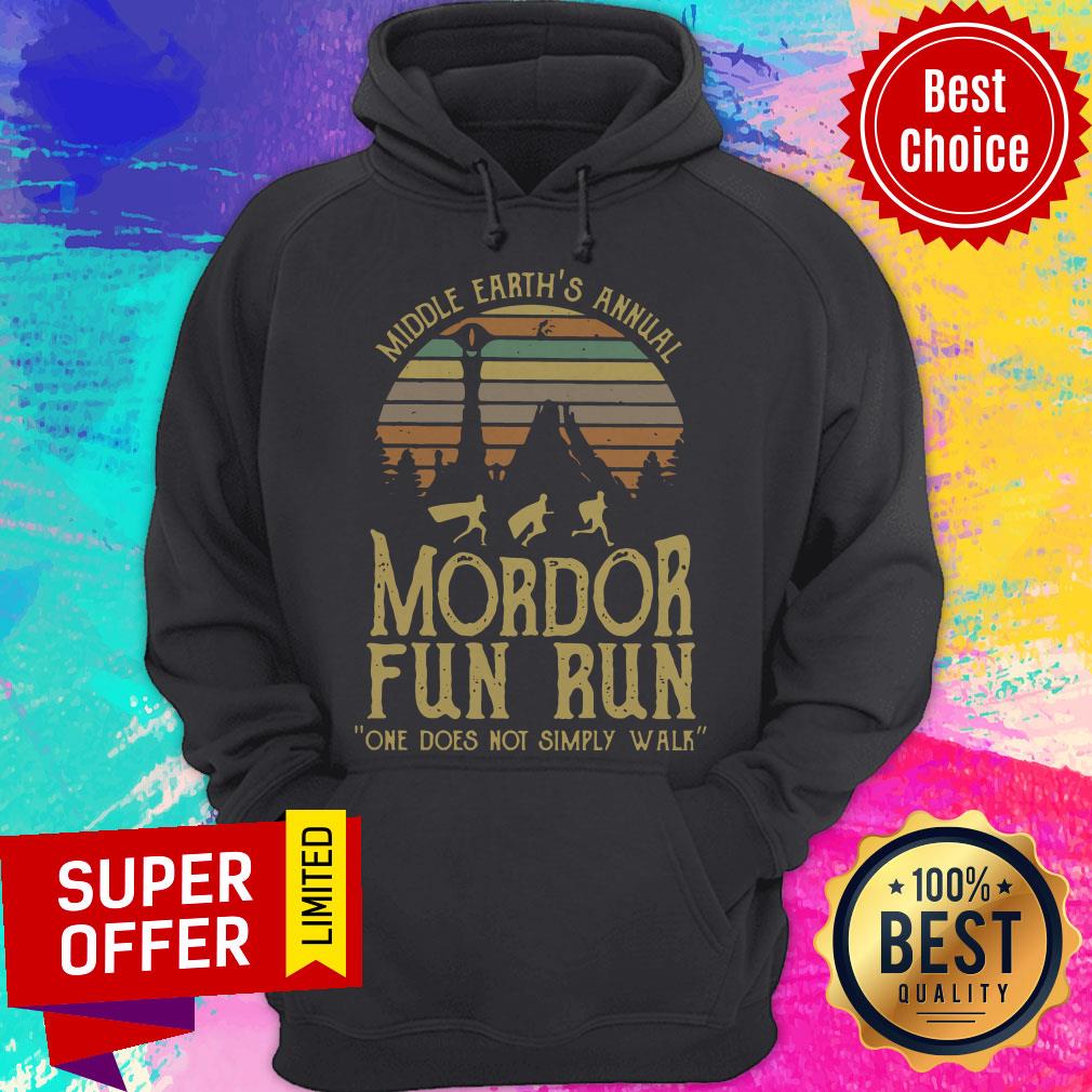 Top Middle Earth's Annual Mordor Fun Run One Does Not Simply Walk Shirt - Image 3