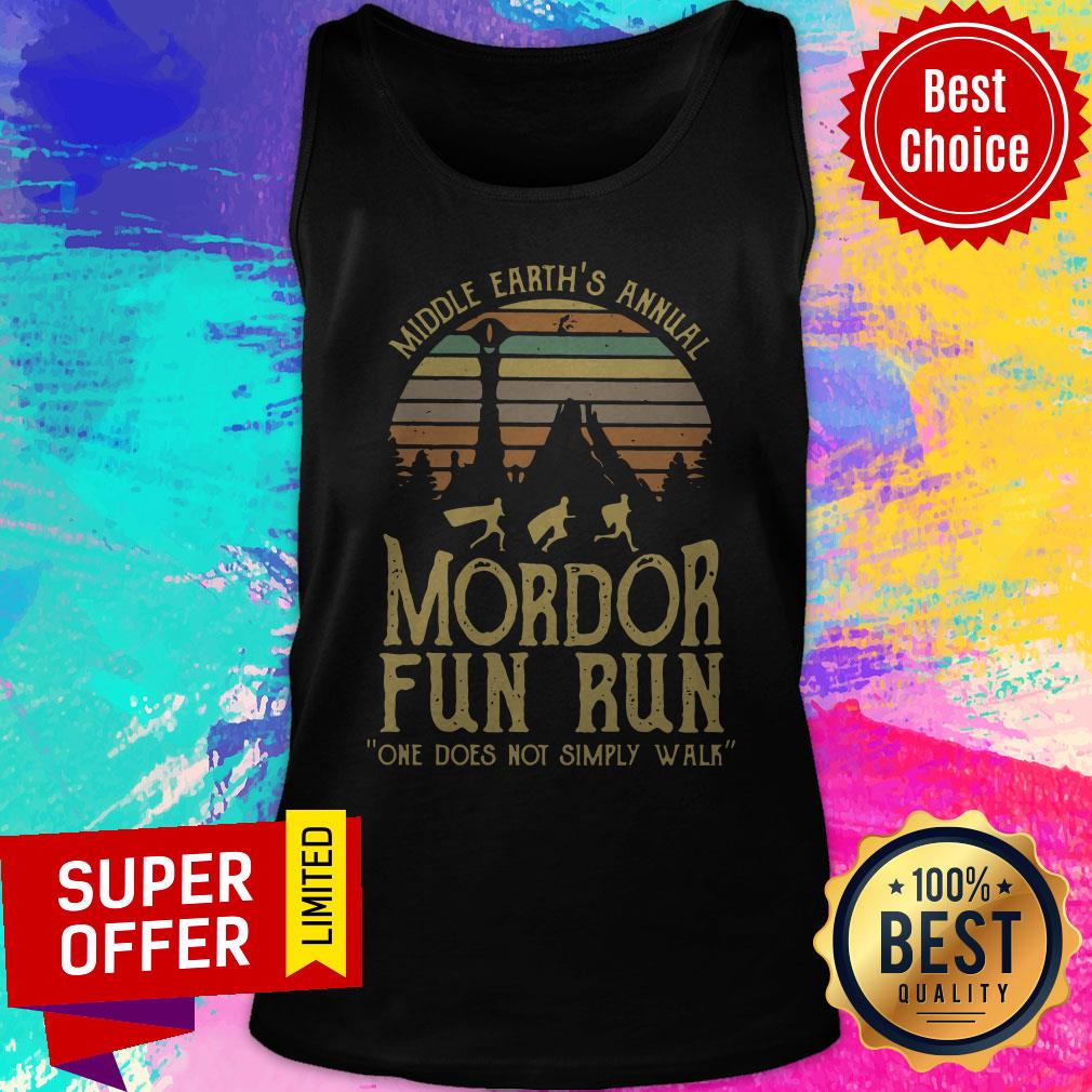 Top Middle Earth's Annual Mordor Fun Run One Does Not Simply Walk Shirt - Image 5