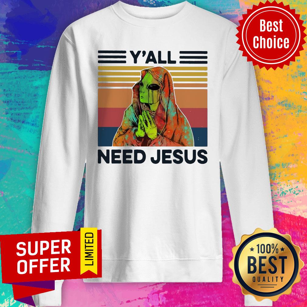 Y’all Need Jesus Alien Vintage Retro Shirt - Image 5