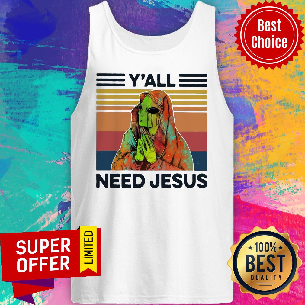 Y’all Need Jesus Alien Vintage Retro Shirt - Image 4
