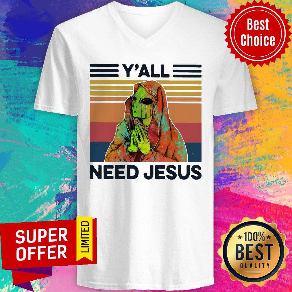Y’all Need Jesus Alien Vintage Retro Shirt - Image 3