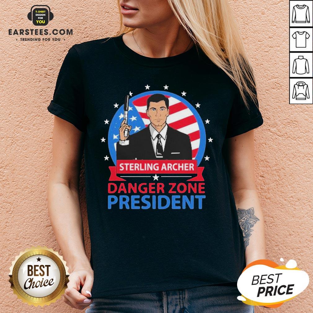 Pretty Sterling Archer Danger Zone President American Flag Shirt - Image 4