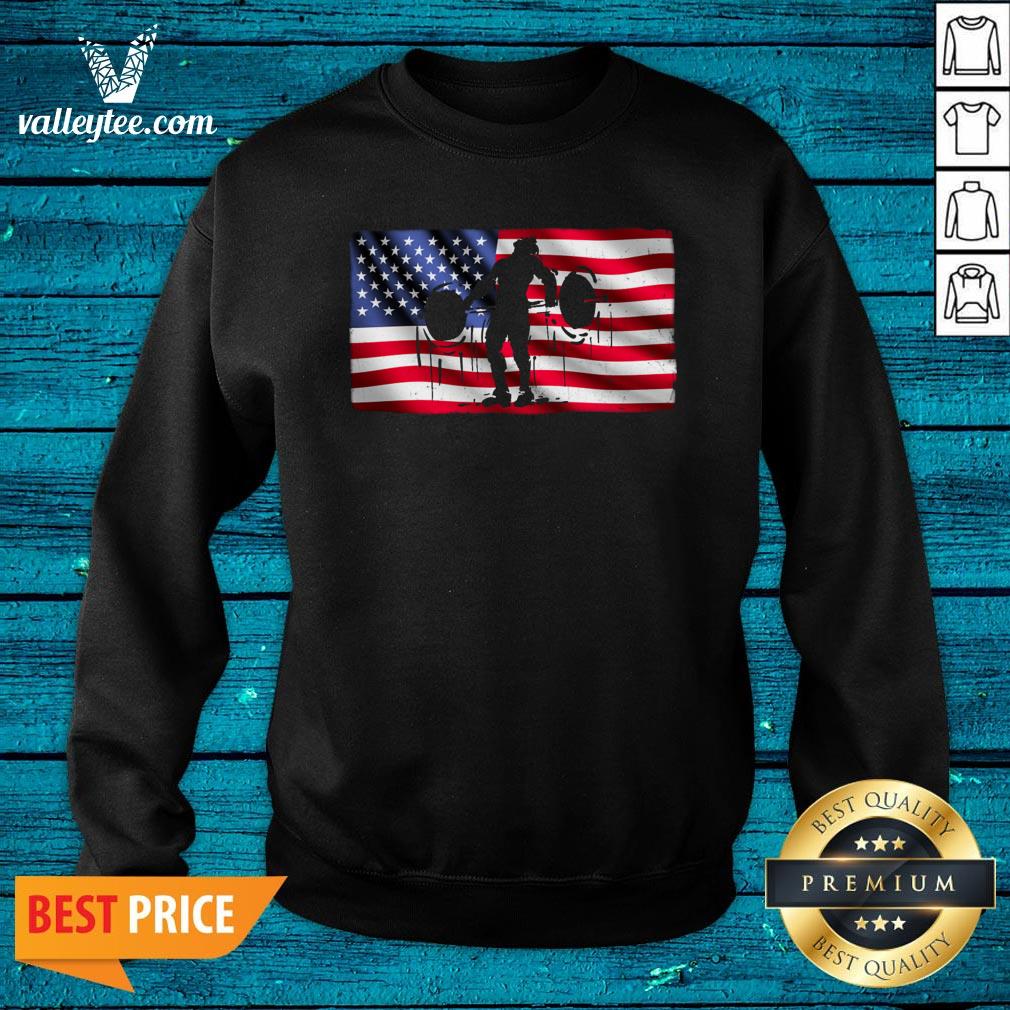 Wonderful Weightlifting Patriotic American Flag Shirt - Image 4