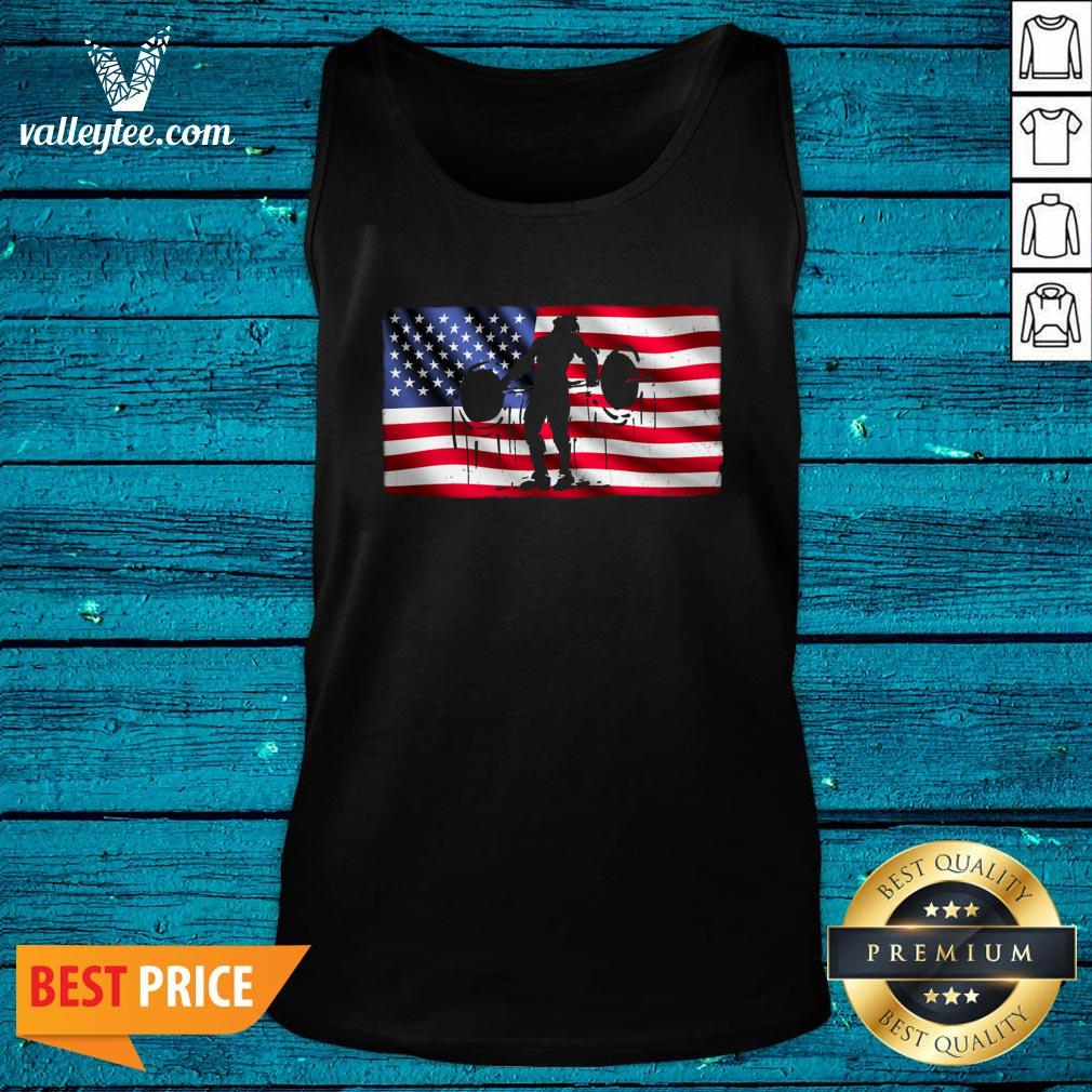 Wonderful Weightlifting Patriotic American Flag Shirt - Image 3