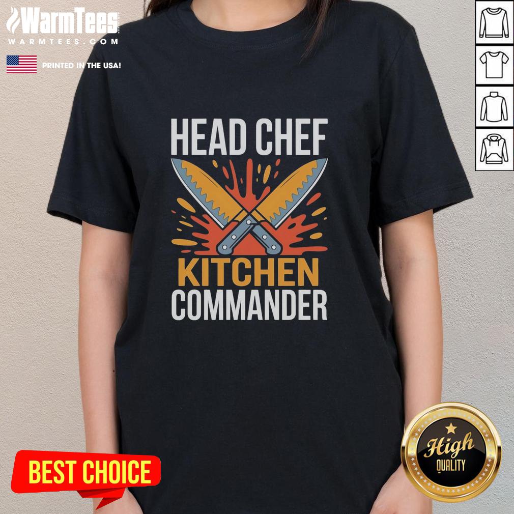 Official Double Knights Head Chef Kitchen Commander Graphic T-Shirt - Image 3