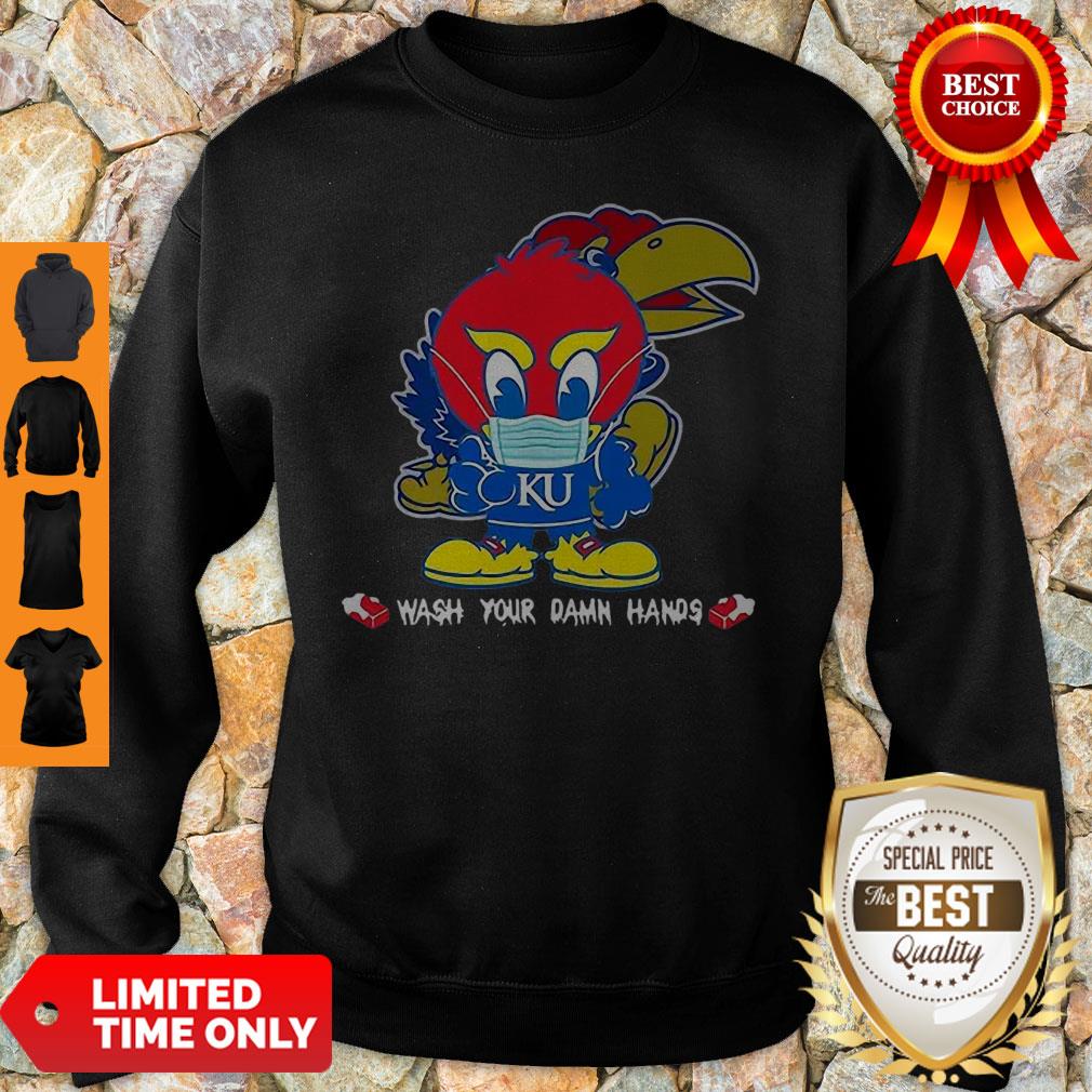 Kansas Jayhawks Wash Your Damn Hands COVID-19 Shirt - Image 4