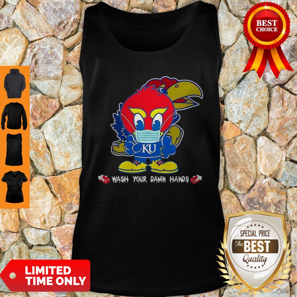 Kansas Jayhawks Wash Your Damn Hands COVID-19 Shirt - Image 3