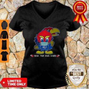 Alternative view of Kansas Jayhawks Wash Your Damn Hands COVID-19 Shirt