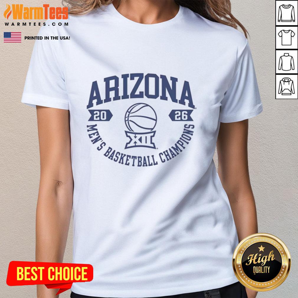 Premium Arizona Wildcats White Summit Sportswear Big 12 2026 Men's Basketball Champions T-Shirt - Image 3