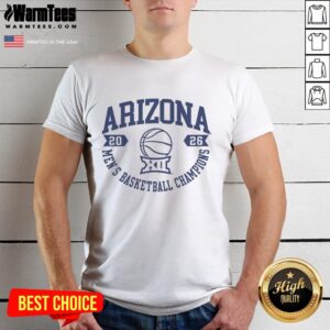 Premium Arizona Wildcats White Summit Sportswear Big 12 2026 Men's Basketball Champions T-Shirt
