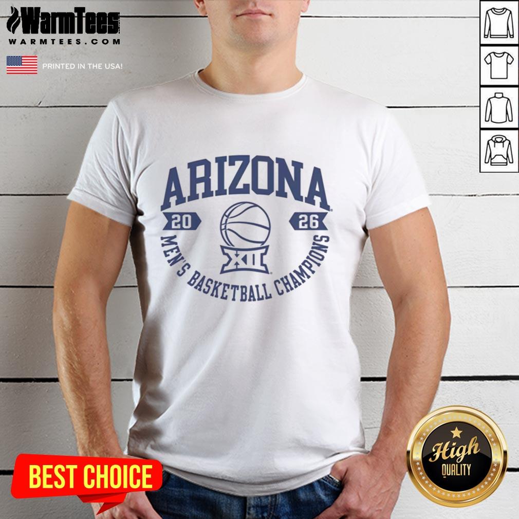 Premium Arizona Wildcats White Summit Sportswear Big 12 2026 Men's Basketball Champions T-Shirt